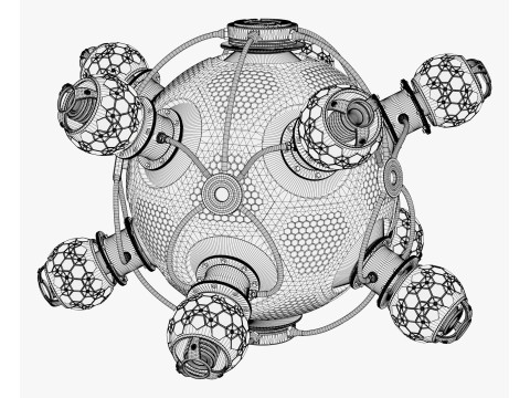 Abstract SciFi Spherical Core Hub M1 Model 3D