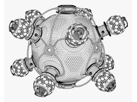 Abstract SciFi Spherical Core Hub M1 Model 3D