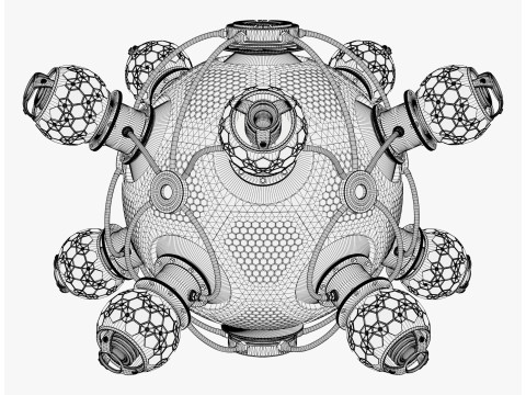Abstract SciFi Spherical Core Hub M1 Model 3D