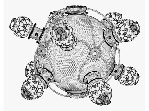 Abstract SciFi Spherical Core Hub M1 Model 3D