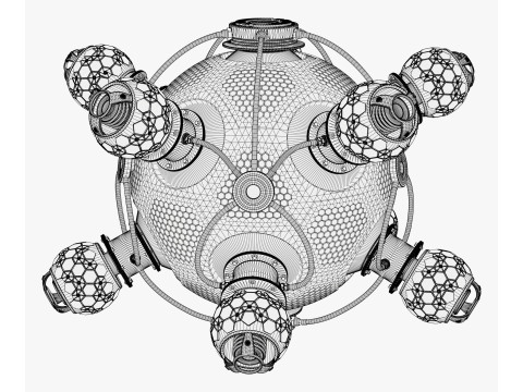Abstract SciFi Spherical Core Hub M1 Model 3D