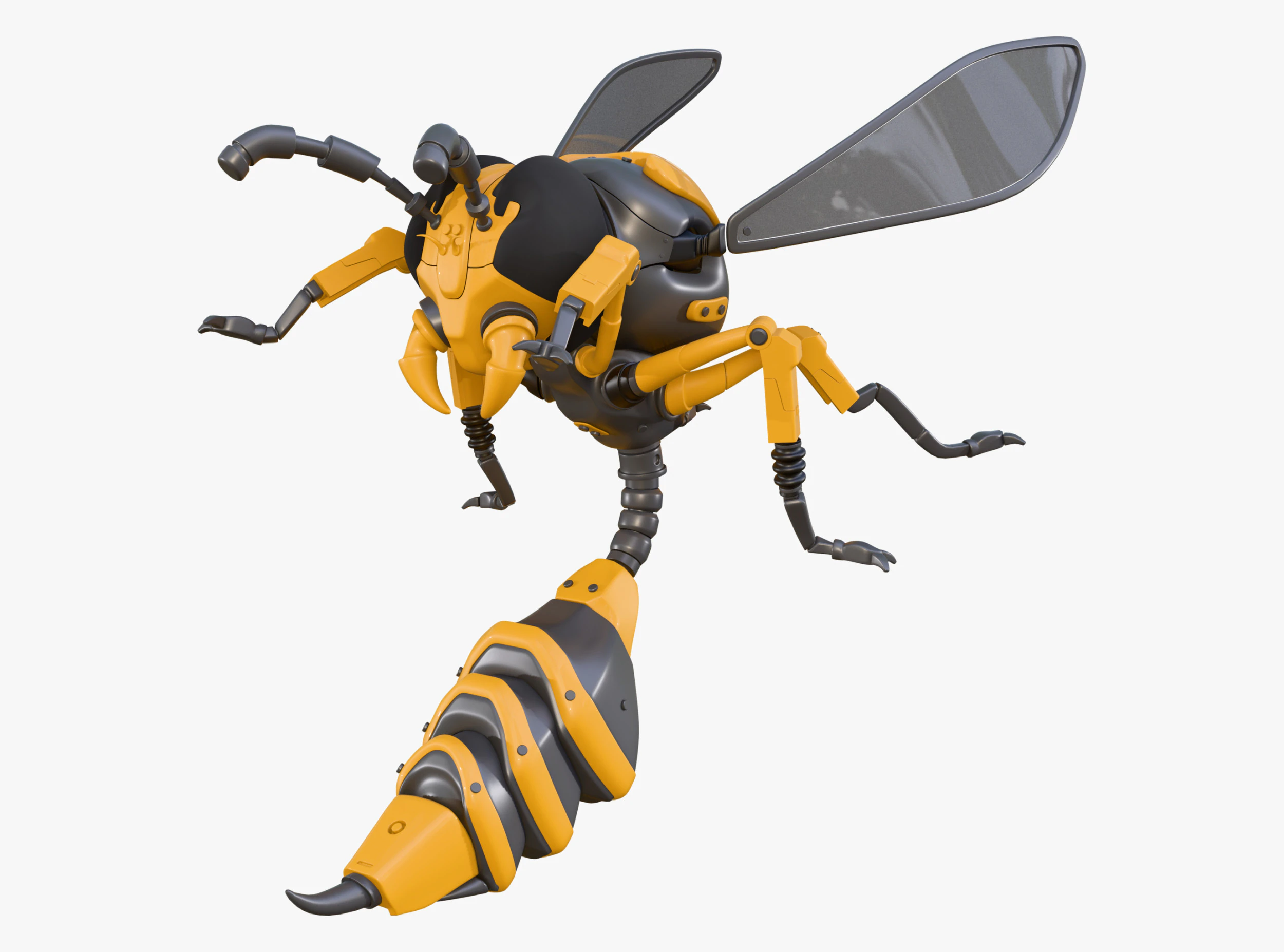 Wasp Robot SciFi Drone M1 3D Model .c4d .max .obj .3ds .fbx .stl .blend