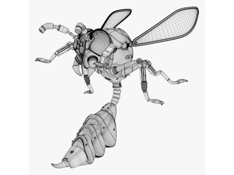 Wasp Robot SciFi Drone M1 Modelo 3D