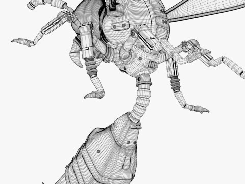 Wasp Robot SciFi Drone M1 Modelo 3D