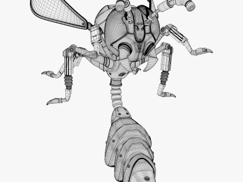 Wasp Robot SciFi Drone M1 Modelo 3D