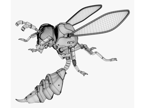Wasp Robot SciFi Drone M1 Modelo 3D