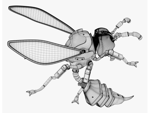 Wasp Robot SciFi Drone M1 Modelo 3D