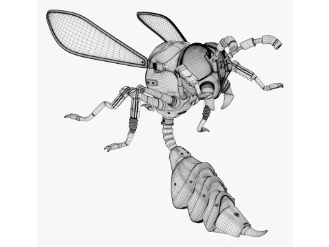 Wasp Robot SciFi Drone M1 Modelo 3D