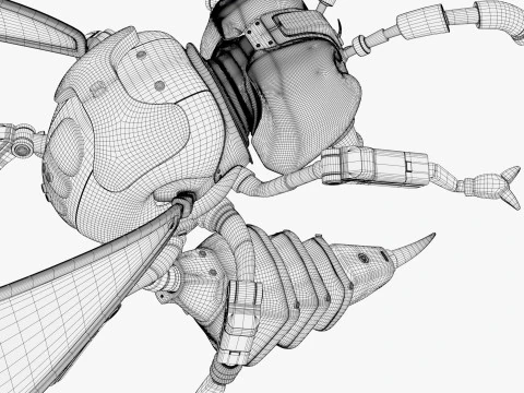 Wasp Robot SciFi Drone M1 3D Model