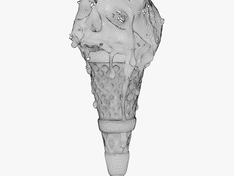 Chocolate Skull IceCream Cone M1 3D Модель