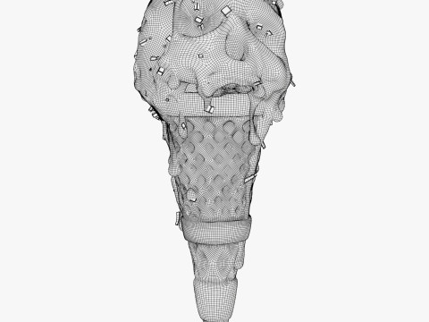 Chocolate Skull IceCream Cone M1 3D Модель
