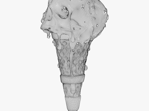 Chocolate Skull IceCream Cone M1 3D Модель