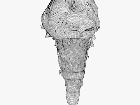 Chocolate Skull IceCream Cone M1 3D Модель