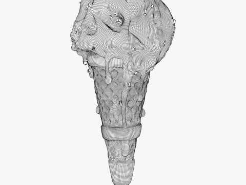 Chocolate Skull IceCream Cone M1 3D Модель