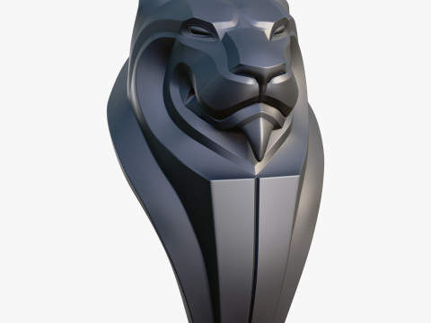 Stylized Lion Bust M1 Modèle 3D