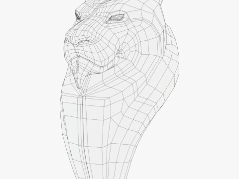 Busto di leone stilizzato M1 Modello 3D