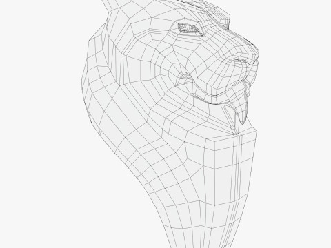 Stylized Lion Bust M1 Modèle 3D