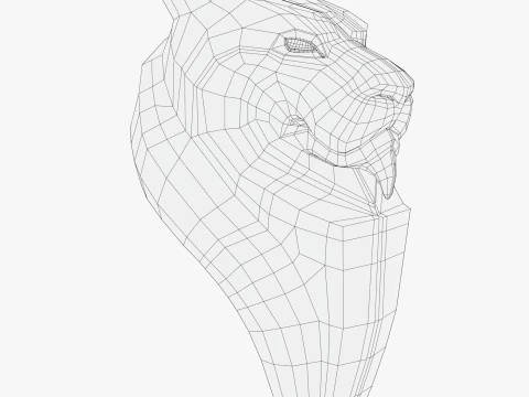 Busto di leone stilizzato M1 Modello 3D