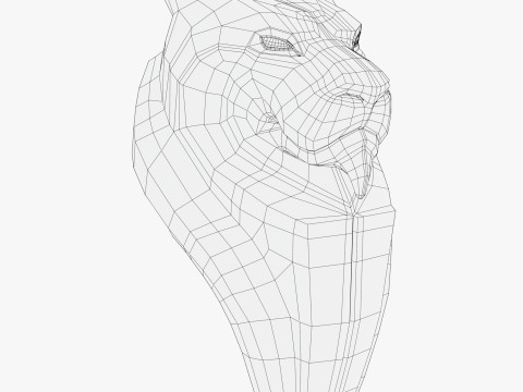 Stylized Lion Bust M1 Modèle 3D