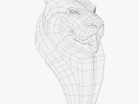 Busto di leone stilizzato M1 Modello 3D