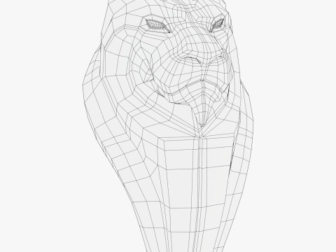 Stylized Lion Bust M1 Modèle 3D