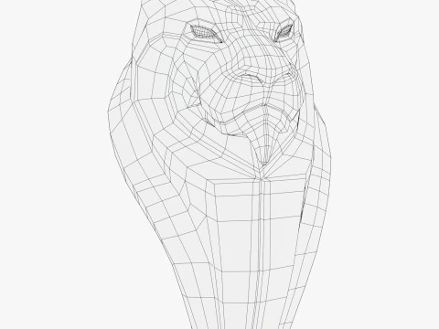 Busto di leone stilizzato M1 Modello 3D