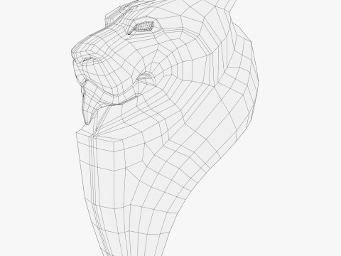 Stylized Lion Bust M1 Modèle 3D