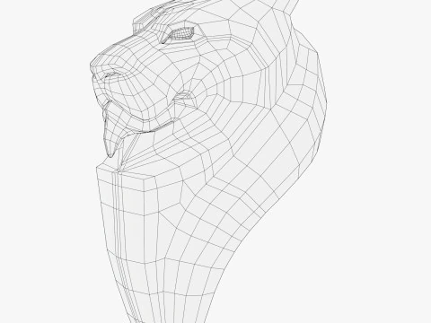 Busto di leone stilizzato M1 Modello 3D