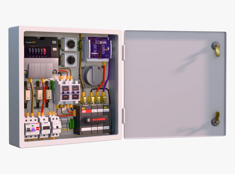 Electrical Power Distribution Box M1 3D Model .c4d .max .obj .3ds .fbx .stl .blend 