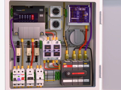 Electrical Power Distribution Box M1 3D Model