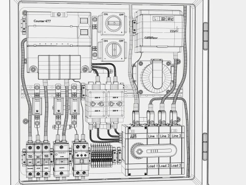 Scatola di distribuzione dell'energia elettrica M1 Modello 3D