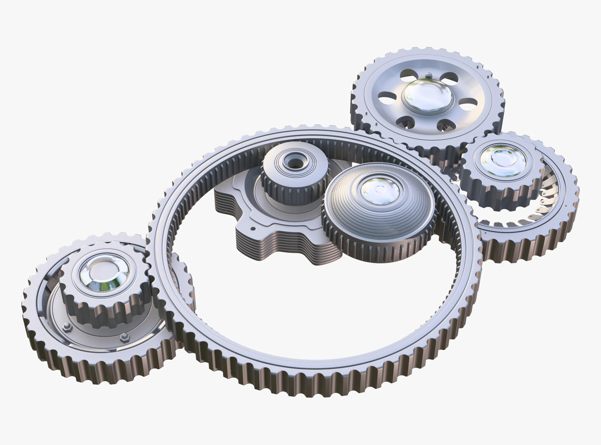 Gear Mechanism M2 3D Model .c4d .max .obj .3ds .fbx .stl .blend 