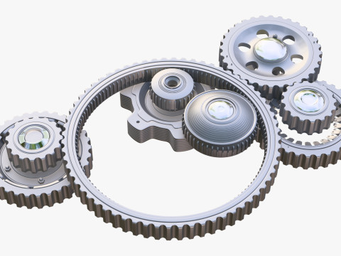 Gear Mechanism M2 Model 3D