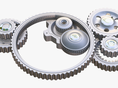 Gear Mechanism M2 Model 3D