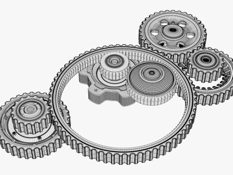 Gear Mechanism M2 Model 3D