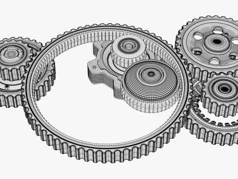Gear Mechanism M2 Model 3D