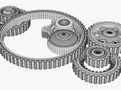 Gear Mechanism M2 Model 3D