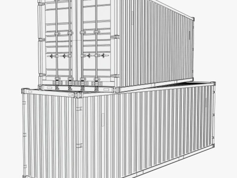Cargo Shipping Container M1 3D Model