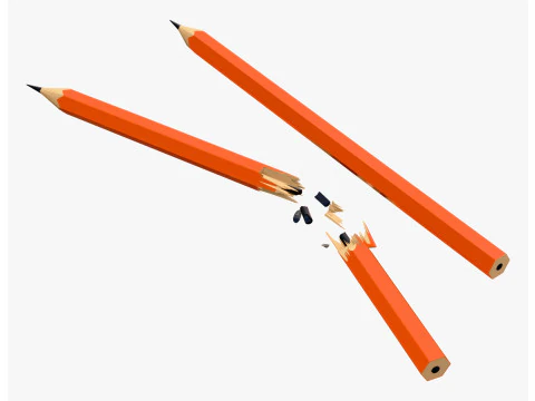 Pencil Whole and Broken M1 3D Model