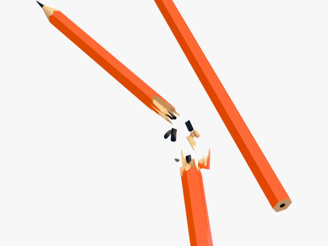 Pencil Whole and Broken M1 3D Модель
