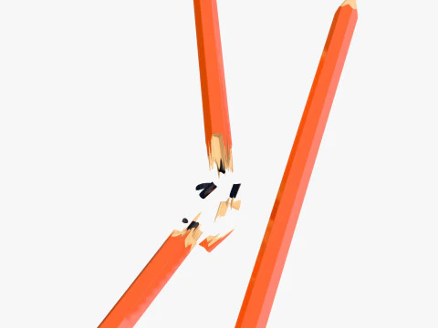 Pencil Whole and Broken M1 3D Model