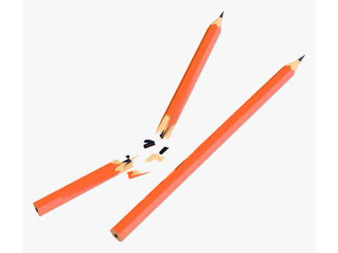 Pencil Whole and Broken M1 3D Модель