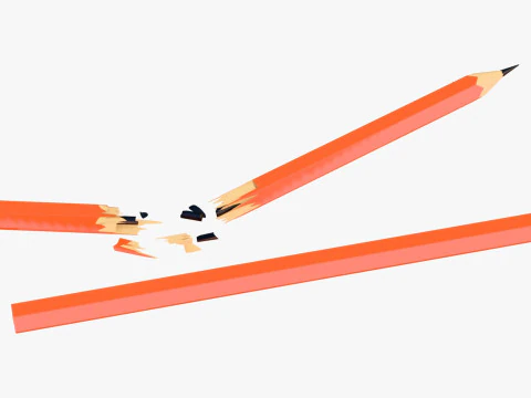 Pencil Whole and Broken M1 3D Model