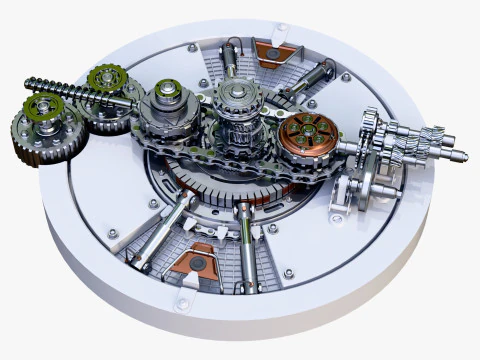 Meccanismo di ingranaggio del generatore SciFi M1 Modello 3D