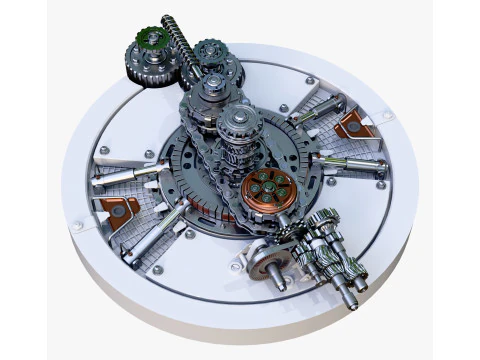 Meccanismo di ingranaggio del generatore SciFi M1 Modello 3D