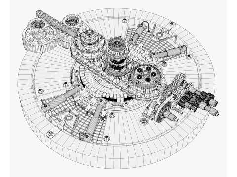 SciFi Generator Gear Mechanism M1 3D Model