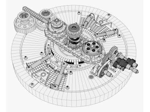 Meccanismo di ingranaggio del generatore SciFi M1 Modello 3D