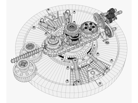 SciFi Generator Gear Mechanism M1 3D Model