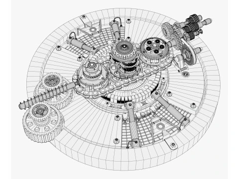 Meccanismo di ingranaggio del generatore SciFi M1 Modello 3D