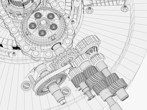 SciFi Generator Gear Mechanism M1 3D Model